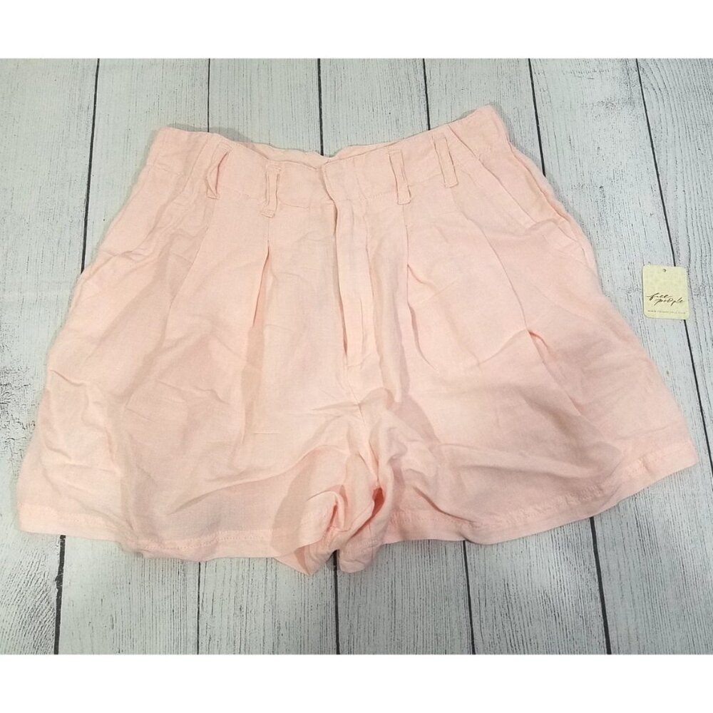 Free People Calla Linen Blend Shorts Trouser Shorts Womens Size 6 READ NWOT